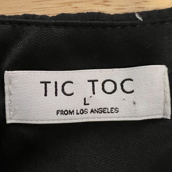 Tic Top Womens Off Shoulder Puff Sleeve Black Cropped Corset Top L - Picture 7 of 8